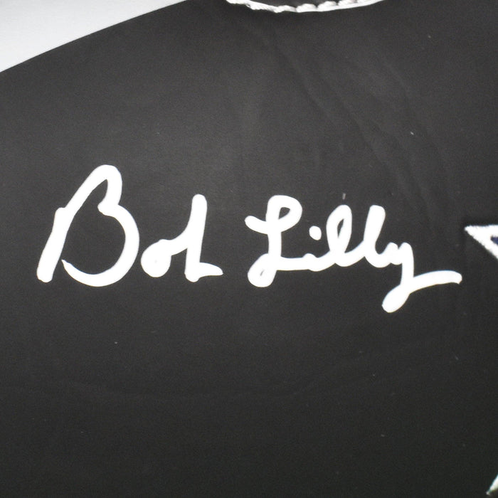 Bob Lilly Signed Dallas Cowboys Black Logo Football HOF 80 Inscription (JSA) - RSA