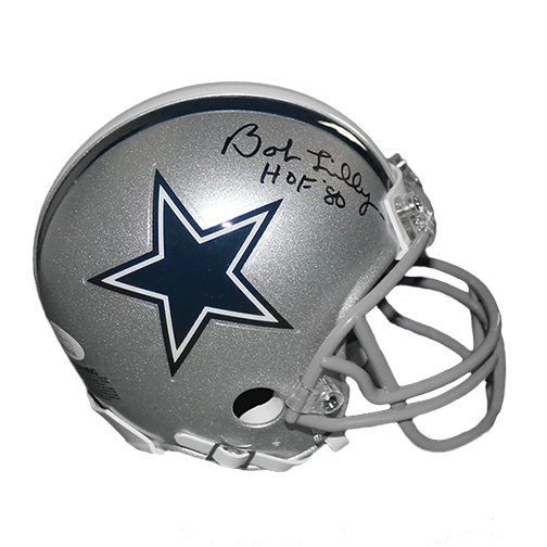 Bob Lilly Dallas Cowboys '80 Hall of Fame Mini Helmet (JSA) - RSA
