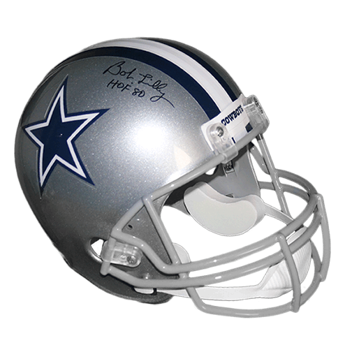 Bob Lilly Autographed Dallas Cowboys Full Size Football Helmet (JSA) HOF Inscription Included - RSA