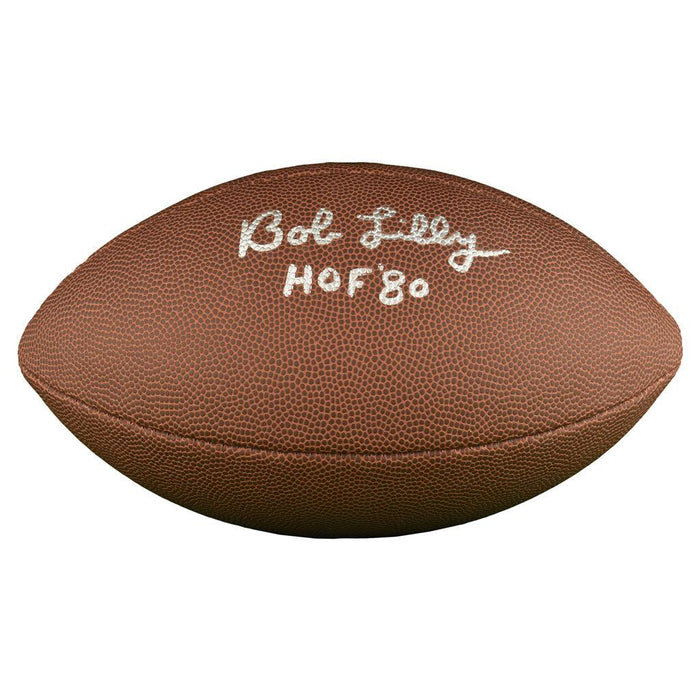 Bob Lilly Signed HOF 80 Inscription Wilson Official NFL Replica Football (JSA) - RSA