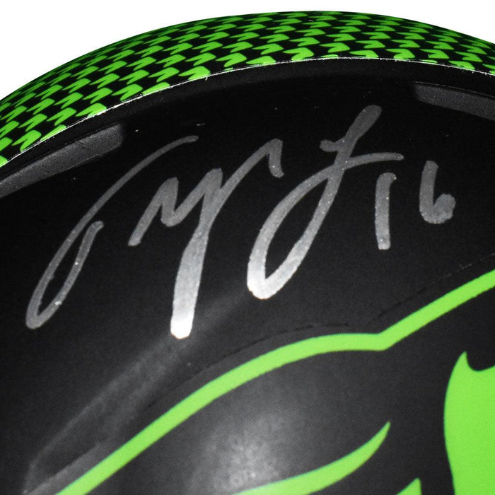 Tyler Lockett Signed Seattle Seahawks Eclipse Speed Mini Replica Football Helmet (JSA) - RSA