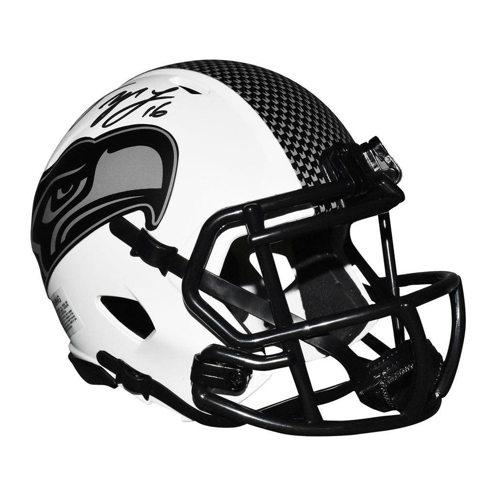Tyler Lockett Signed Seattle Seahawks Lunar Eclipse Speed Mini Replica Football Helmet (JSA) - RSA