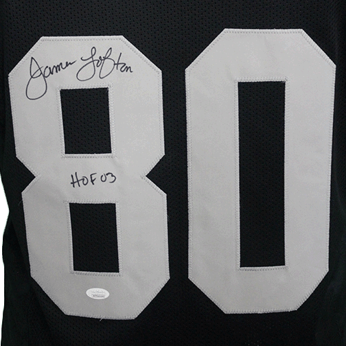James Lofton Autographed pro style Football Jersey Black (JSA) HOF Inscription Included - RSA