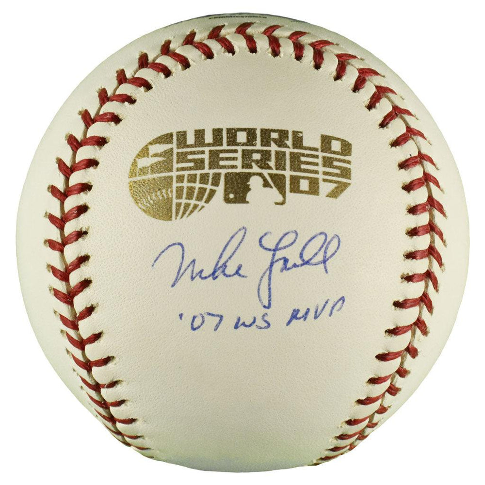 Mike Lowell Signed WS MVP Inscription Rawlings Official MLB 2007 World Series Baseball (JSA) - RSA