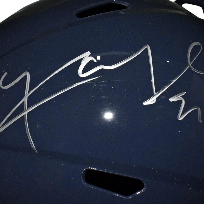 Khalil Mack Signed Chicago Bears Speed Full-Size Replica 100th Anniversary Blue Football Helmet (JSA) - RSA