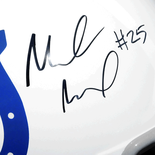 Marlon Mack Signed Indianapolis Colts Full-Size Replica Football Helmet (JSA) - RSA