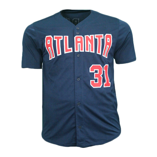 Greg Maddux Autographed Atlanta Limited Edition Pro Style Baseball Jersey Navy Blue (JSA) - RSA