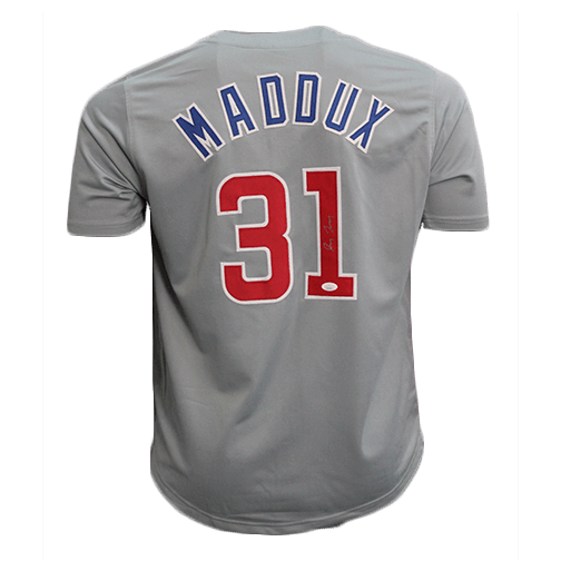 Greg Maddux Autographed Chicago Limited Edition Pro Style Baseball Jersey Grey (JSA) - RSA