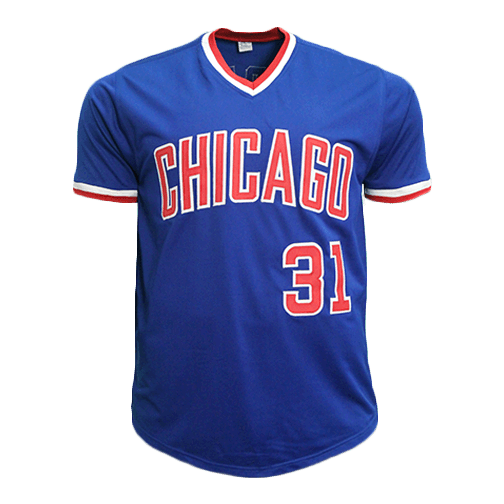 Greg Maddux Autographed Chicago Limited Edition STATS Pro Style Baseball Jersey Blue (JSA) - RSA