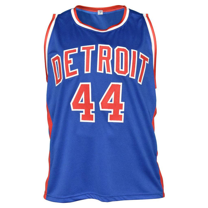 Rick Mahorn Signed Detroit Blue Basketball Jersey (JSA) - RSA