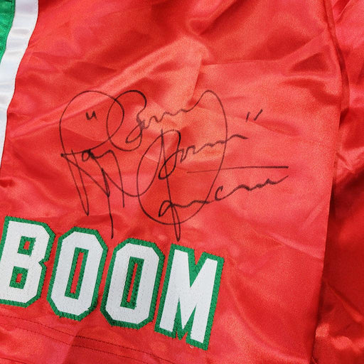 Ray "Boom Boom" Mancini Signed Red Boxing Trunks (JSA) - RSA