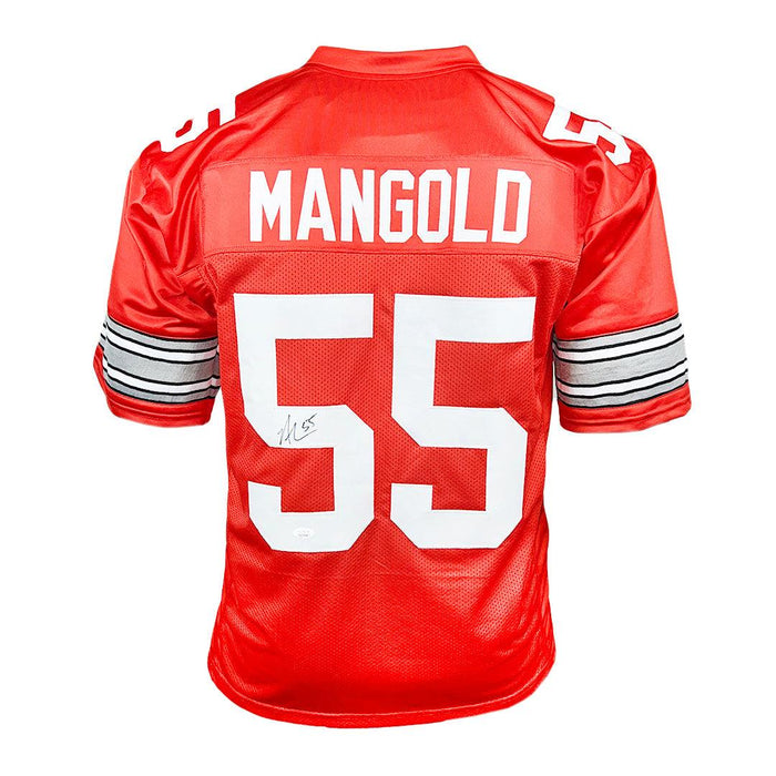 Nick Mangold Signed Ohio State College Red Football Jersey (JSA) - RSA