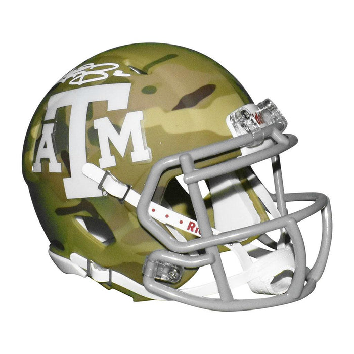 Johnny Manziel Signed Texas A&M Aggies Speed Mini Replica Camo Football Helmet (JSA) - RSA
