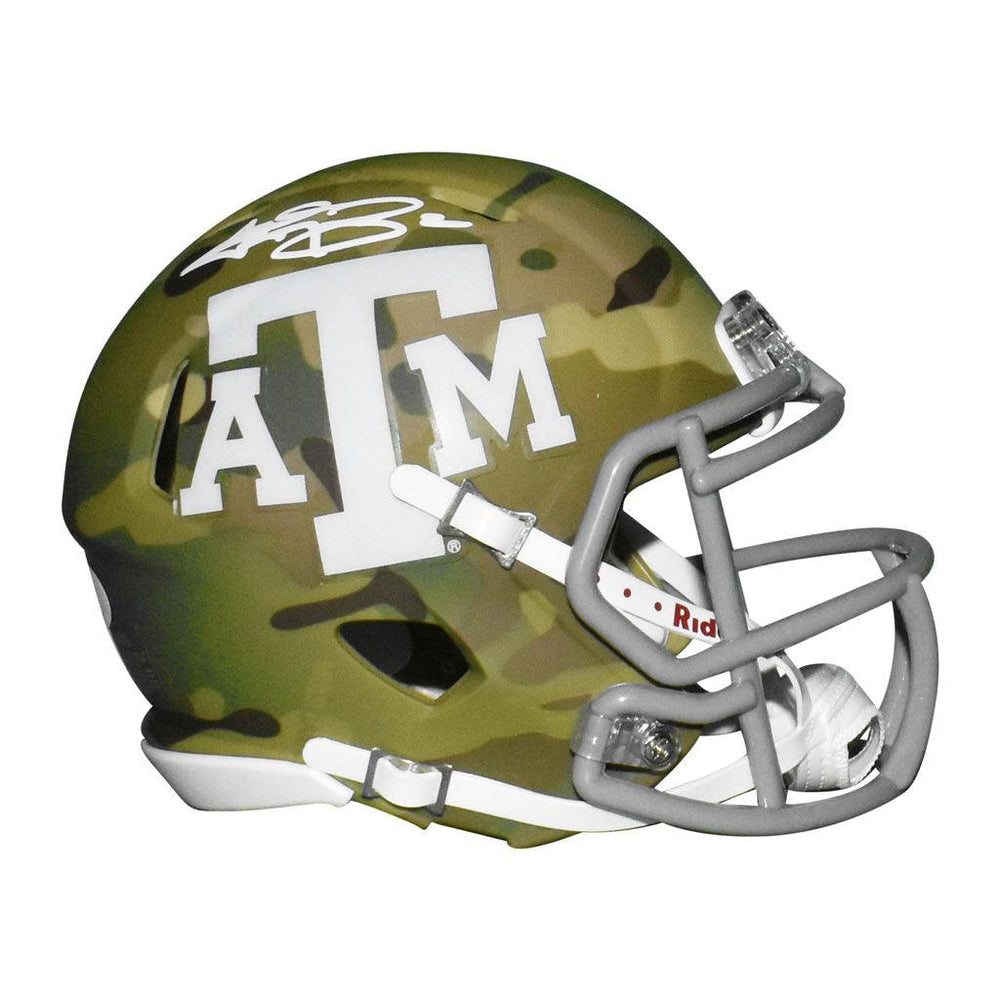 Johnny Manziel Signed Texas A&M Aggies Speed Mini Replica Camo Football Helmet (JSA) - RSA