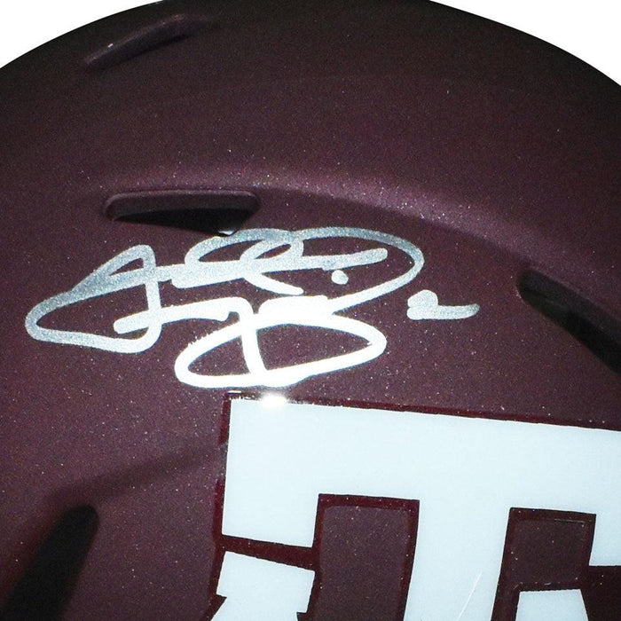 Johnny Manziel Signed Texas A&M Aggies Speed Mini Replica Red Football Helmet (JSA) - RSA