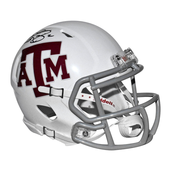 Johnny Manziel Signed Texas A&M Aggies Speed Mini Replica White Football Helmet (JSA) - RSA