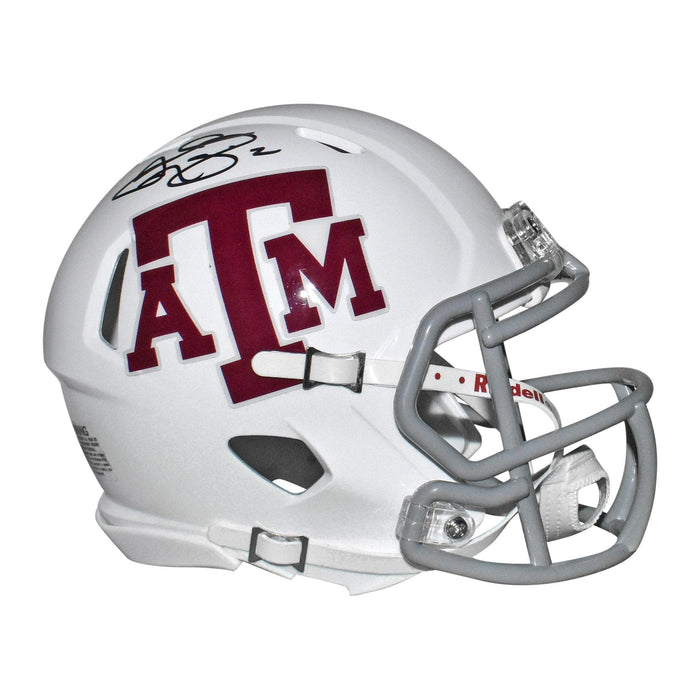 Johnny Manziel Signed Texas A&M Aggies Speed Mini Replica White Football Helmet (JSA) - RSA