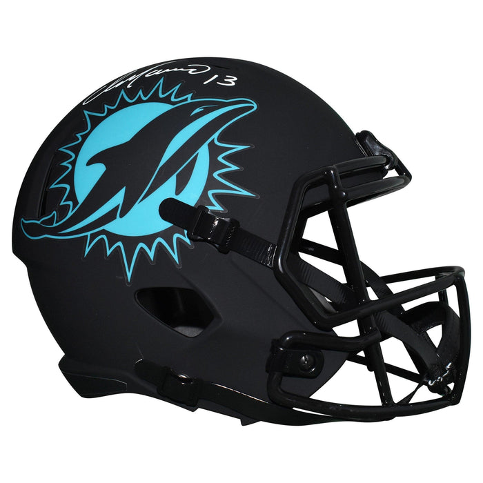 Dan Marino Signed Miami Dolphins Full-Size Black Eclipse Speed Replica Football Helmet (JSA) - RSA