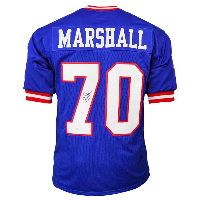 Leonard Marshall Signed New York Blue Football Jersey (JSA) - RSA