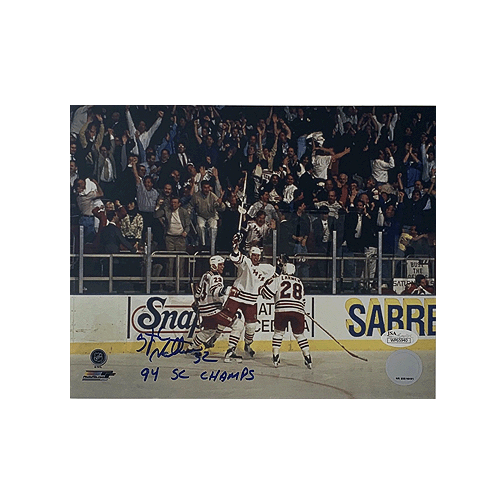 Stephane Matteau Rangers Autographed 8 x 10 Hockey (JSA) 94 Cup Inscription - RSA