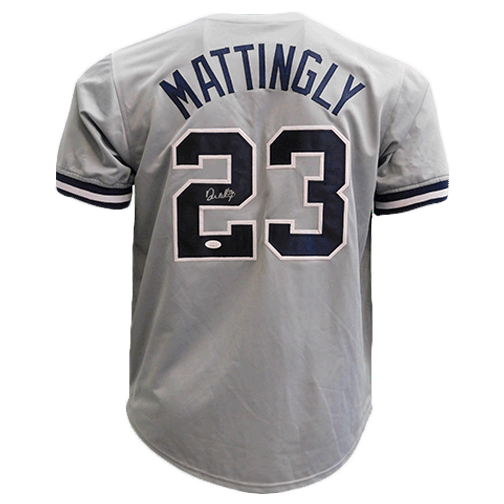 Don Mattingly Autographed Grey Baseball Jersey (JSA) - RSA