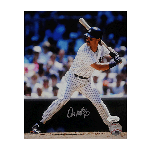 Don Mattingly Signed New York Yankees At Bat 8x10 Photo (JSA) - RSA