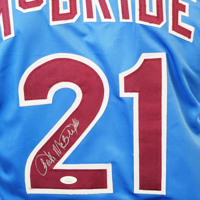 Bake McBride Signed Philadelphia Light Blue Baseball Jersey (JSA)