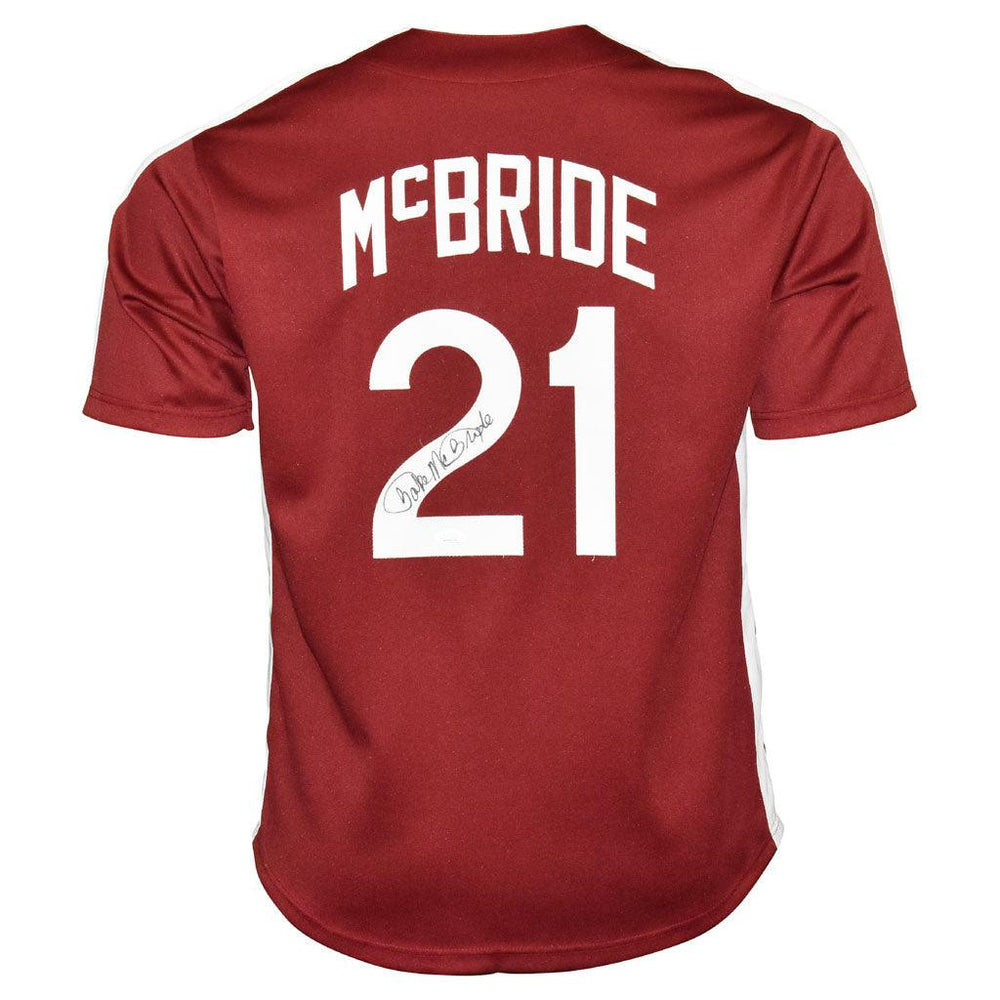 Bake McBride Signed Philadelphia Red Baseball Jersey (JSA) - RSA