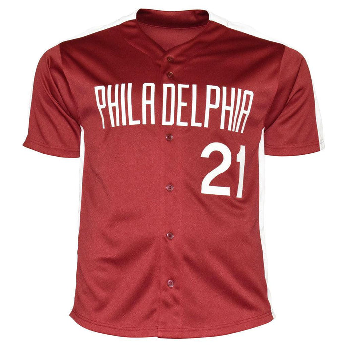 Bake McBride Signed Philadelphia Red Baseball Jersey (JSA) - RSA