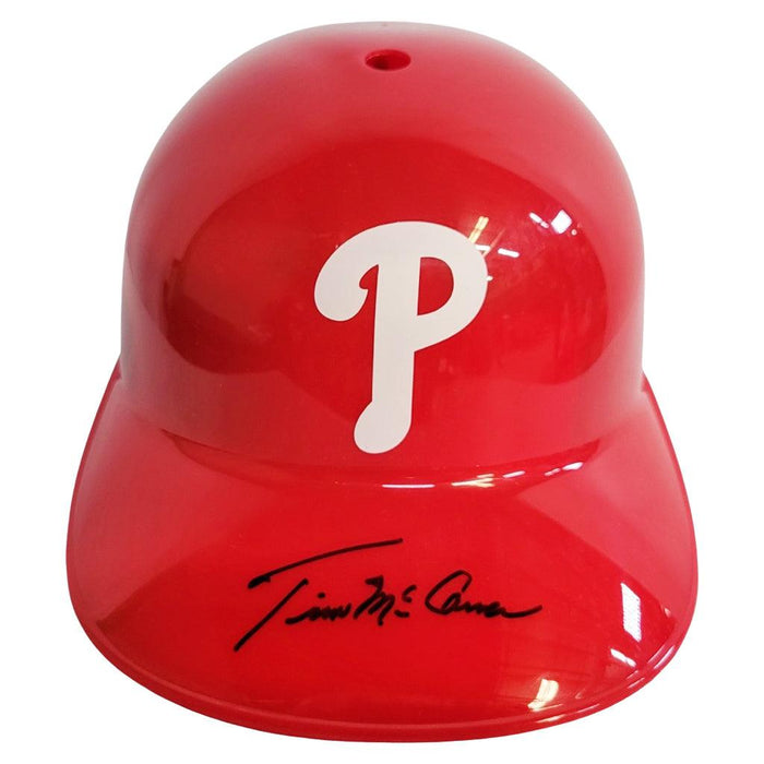 Tim McCarver Signed Philadelphia Phillies Souvenir MLB Baseball Batting Helmet (JSA) - RSA