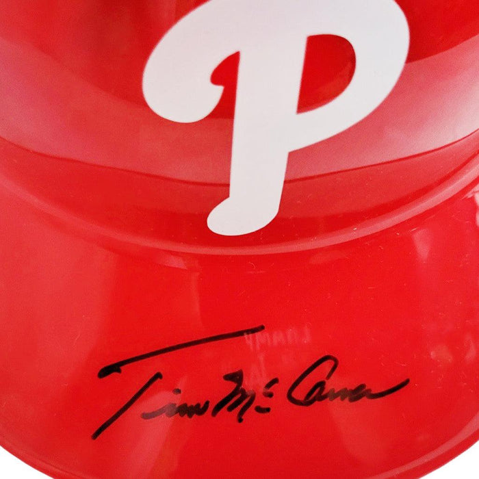 Tim McCarver Signed Philadelphia Phillies Souvenir MLB Baseball Batting Helmet (JSA) - RSA