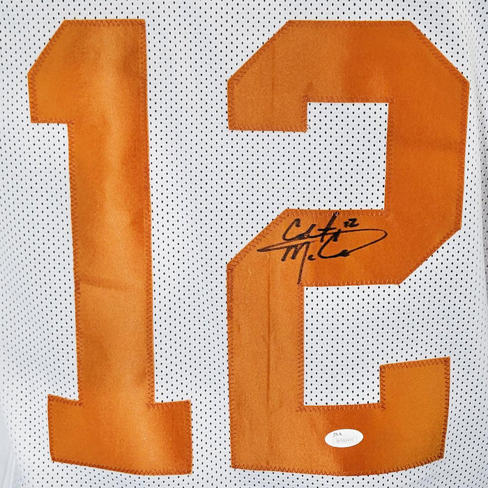 Colt McCoy Signed Texas College White Football Jersey (JSA) - RSA