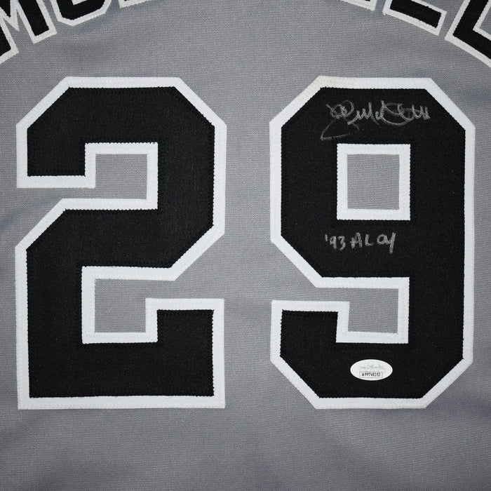 Jack McDowell Signed 93 AL CY Chicago Pro-Edition Gray Baseball Jersey (JSA) - RSA