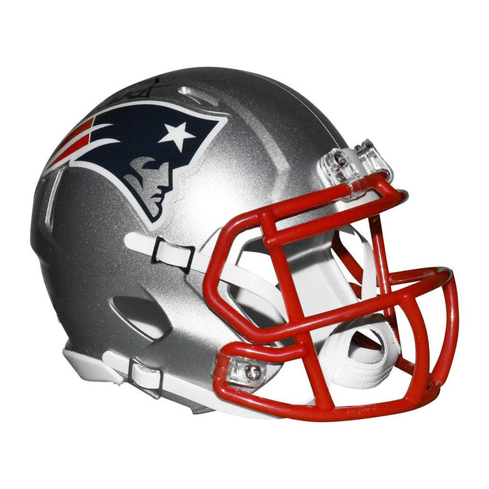Willie McGinest Signed New England Patriots Speed Mini Replica Silver Football Helmet (Beckett) - RSA