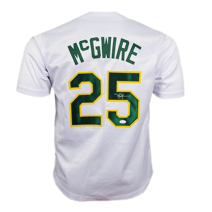 Mark McGwire Signed Oakland White Baseball Jersey (JSA) — RSA