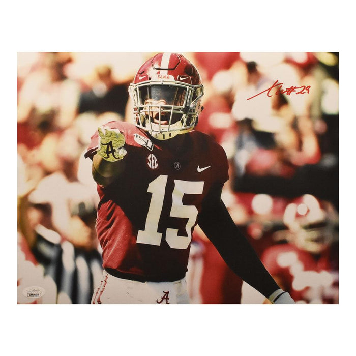 Xavier McKinney Signed Alabama Crimson Tide Pointing 11x14 Photo (JSA) - RSA