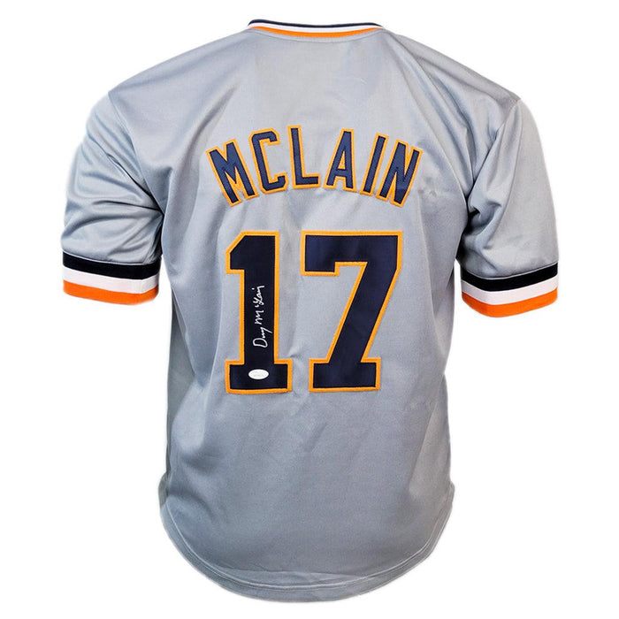 Denny McLain Signed Detroit Grey Double Stitch Numbers Baseball Jersey — RSA