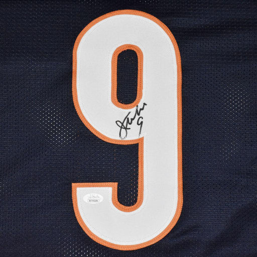 Jim McMahon Autographed Pro Style Football Jersey Blue (JSA) - RSA