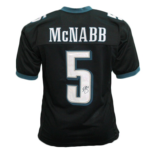 Donovan McNabb Autographed Pro Style Black Football Jersey (JSA) - RSA