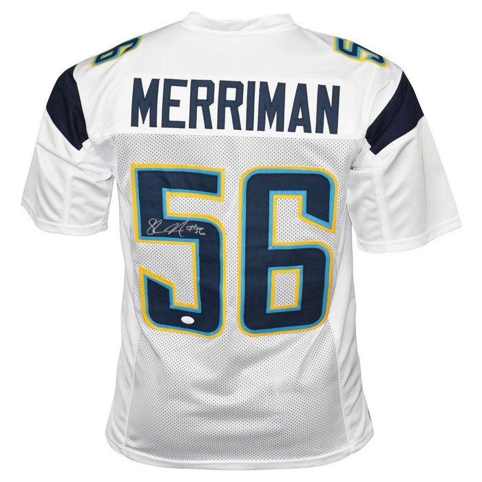 Shawne Merriman Signed Los Angeles White Football Jersey (JSA) - RSA