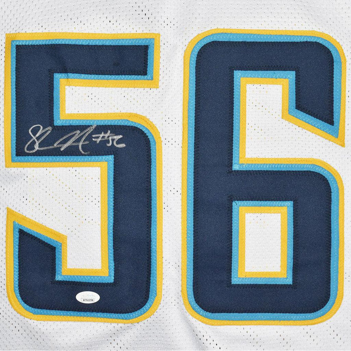 Shawne Merriman Signed Los Angeles White Football Jersey (JSA) - RSA