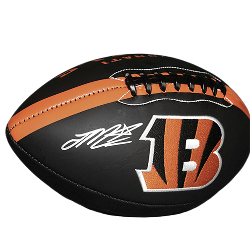Joe Mixon Bengals Logo Full Size Football Autographed (JSA) - RSA