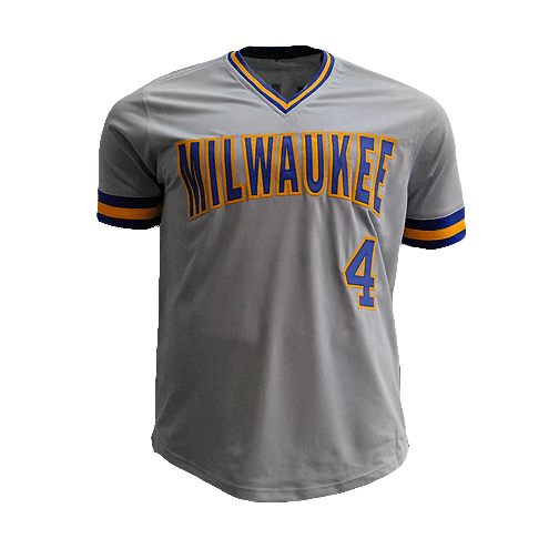 Paul Molitor Autographed Pro Style Grey Baseball Jersey (JSA) - RSA