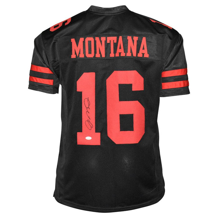 Joe Montana Signed San Francisco Pro Black Football Jersey (JSA) - RSA