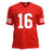 Joe Montana Autographed Pro Style Red Football Jersey (Beckett) - RSA
