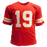 Joe Montana Autographed Pro Style Red Football Jersey (JSA) - RSA