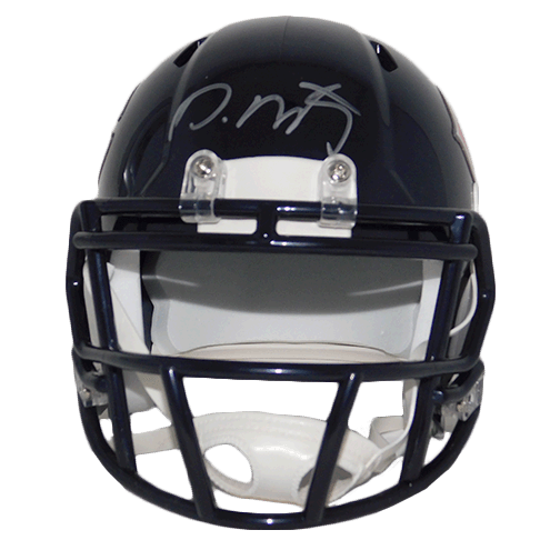 David Montgomery Autographed Chicago Bears Blue Speed Mini Football Helmet (JSA) - RSA