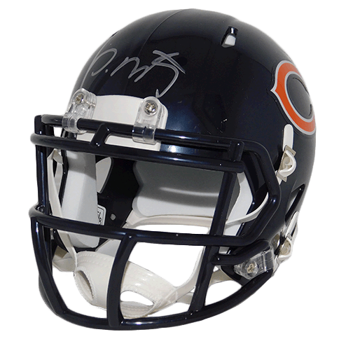 David Montgomery Autographed Chicago Bears Blue Speed Mini Football Helmet (JSA) - RSA