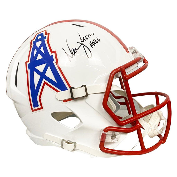 Warren Moon Signed HOF 06 Inscription Houston Oilers Speed Full-Size Replica Football Helmet (JSA) - RSA