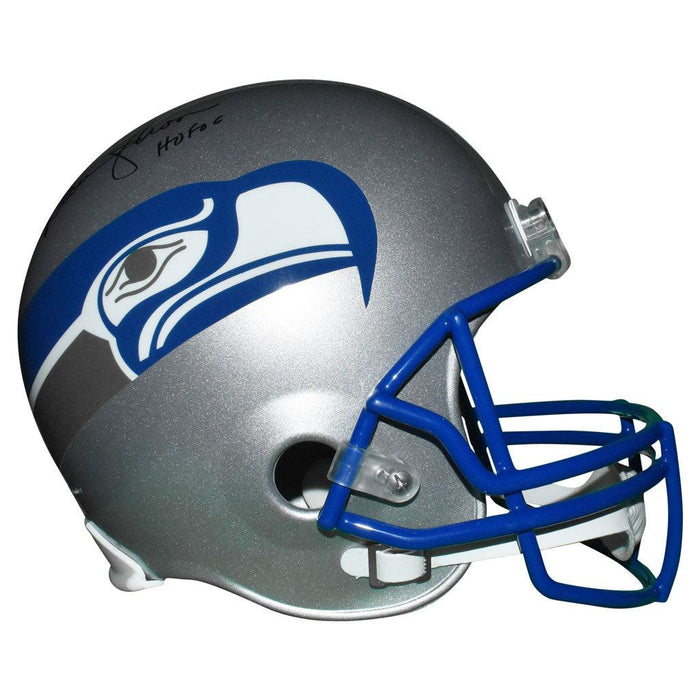 Warren Moon Signed HOF 06 Inscription Seattle Seahawks Full-Size Replica 1983-2001 Throwback Football Helmet (JSA) - RSA